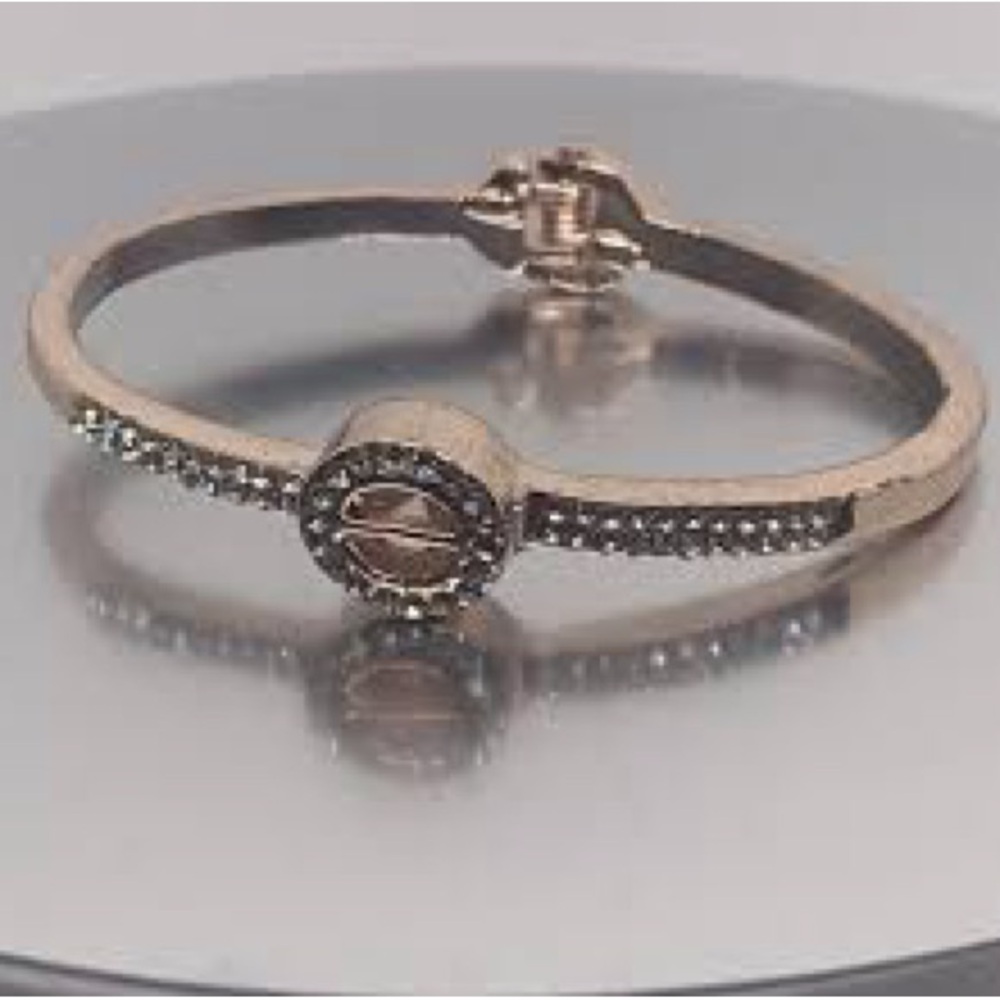 Gold and Silver Intricate Bangle Bracelet